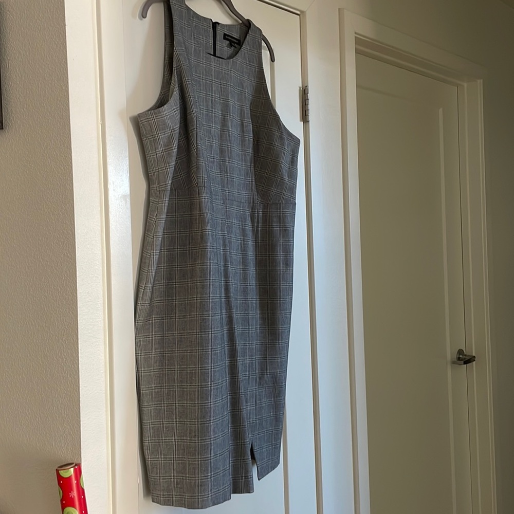 BR Grey Plaid Dress